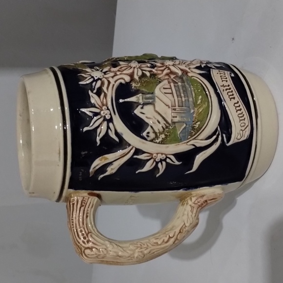 Beer Stein mug couple with church theme blue and cream - Picture 3 of 9